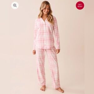 LA VIE EN ROSE | Plaid Flannel PJ SET | S | Pink